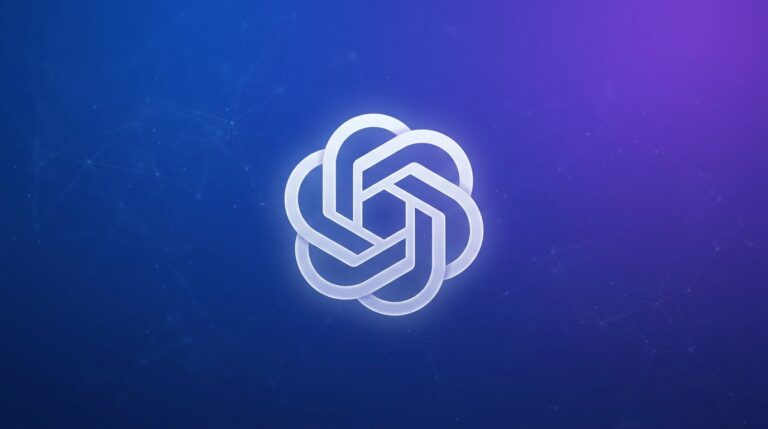 Logo da OpenAI sobre fundo gradiente azul-roxo, capa da noticia do GPT-5.6