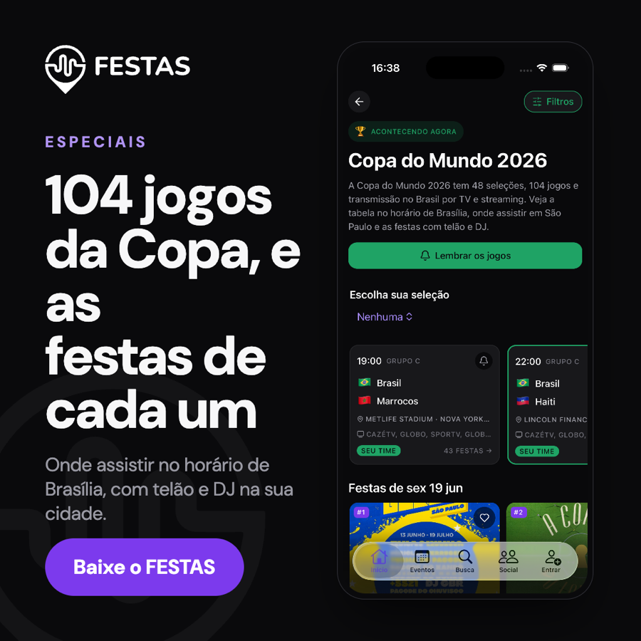 Peça estática gerada pelo creative engine: seção Copa 2026 do FESTAS